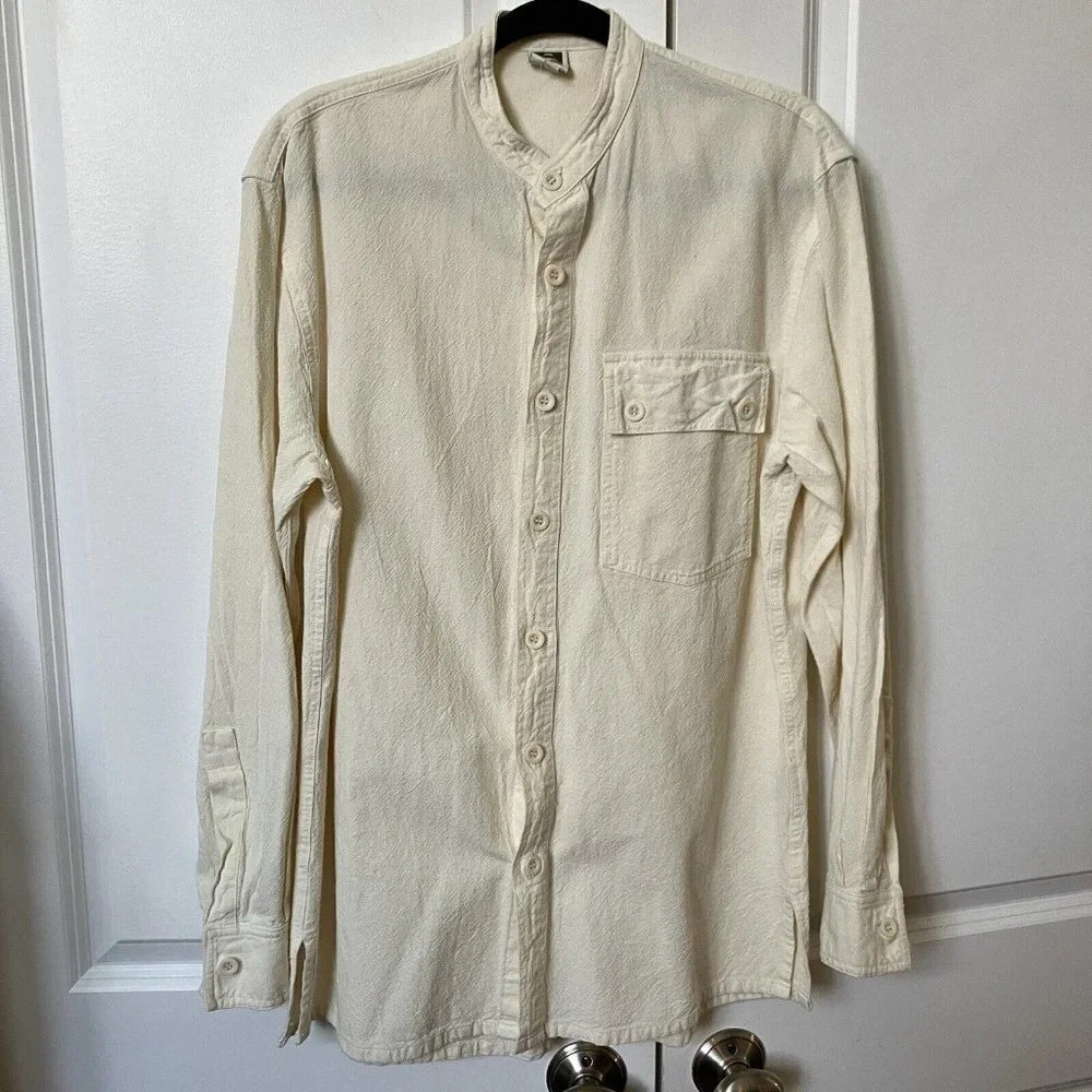 Vintage Tilley Off White  Cotton Men’s Button‎ Front Shirt Small